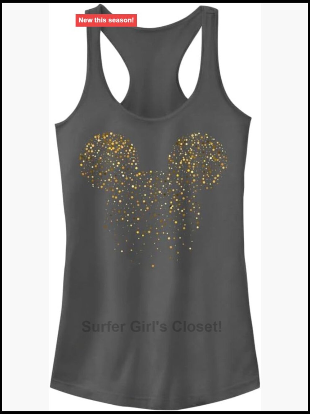 Cotton Blend Disney Racerback Tank Top with Confetti Print